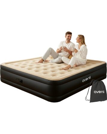 Надувний матрац Avenli для 2 осіб 203x157x47 см з вбудованим насосом - самонадувний матрац для кемпінгу та дому