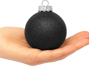 Чорні новорічні прикраси SLEETLY 28 шт. - кулі, льодинці, сніжинки. Стійкі до пошкоджень, пластикові