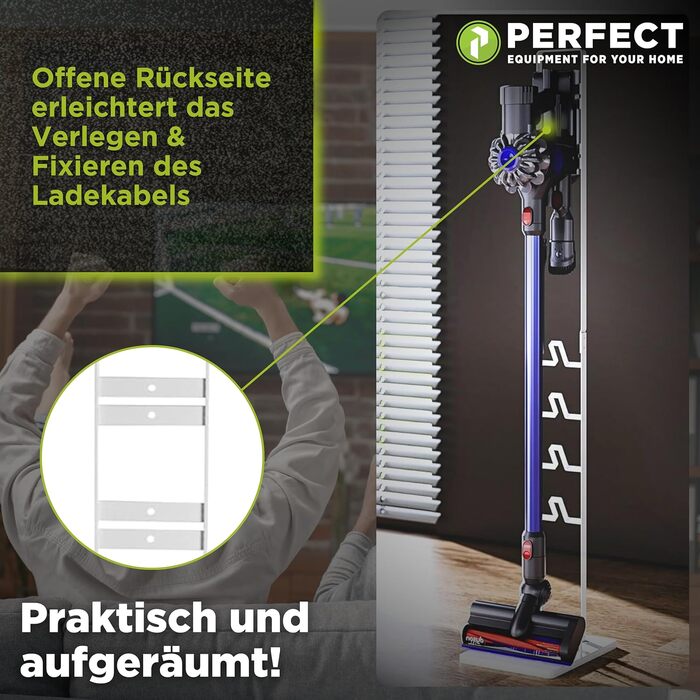 Підставка для пилососа Dyson V6-V15: Органайзер для зберігання, біла