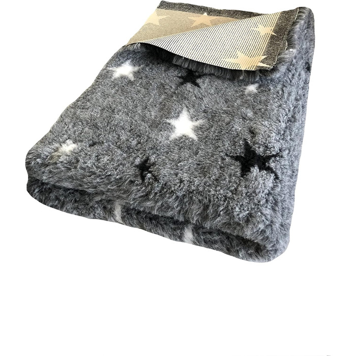 Килимок для собак Elropet Premium 30mm, антиковзаючий, для маленьких та великих собак, Vet Bed, розмір S (80x50 см), сірий зірки