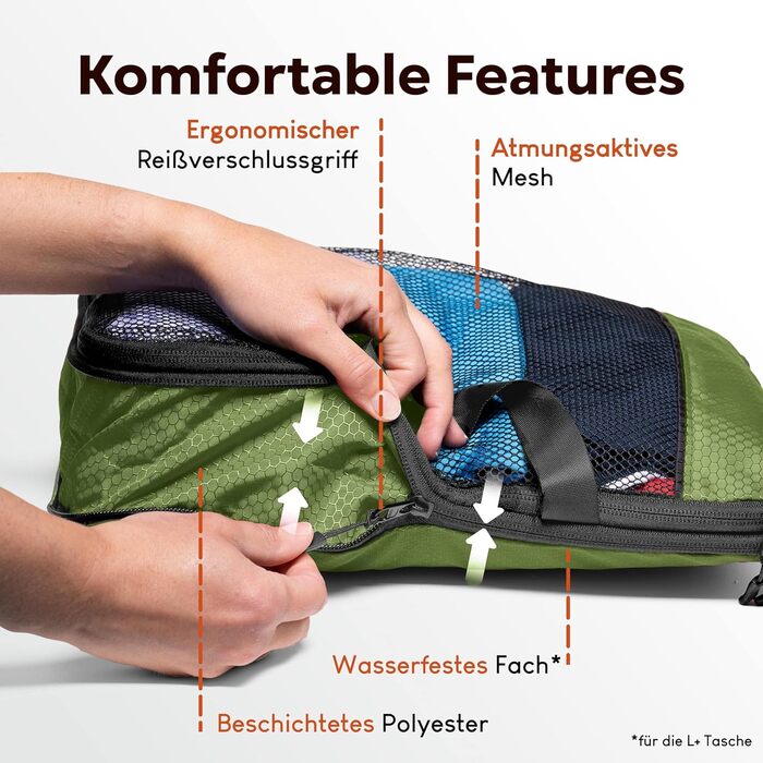 Набір кубиків для пакування з компресією для валізи та рюкзака (7 шт., Olive Odyssey, зелений)