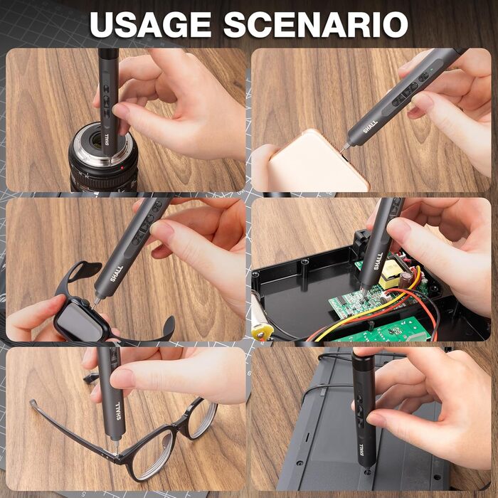 Набір міні-електричного шуруповерта SHALL 127 шт. з бітами S2 (120 шт.) для ремонту електроніки (iPhone, ноутбук, окуляри)