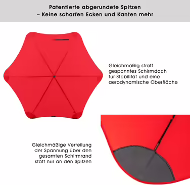 BLUNT Executive Stock Umbrella Red | Large & Stormproof for 2 People – 138 cm Ø | Innovative & Patented Design – Wind Tunnel Tested