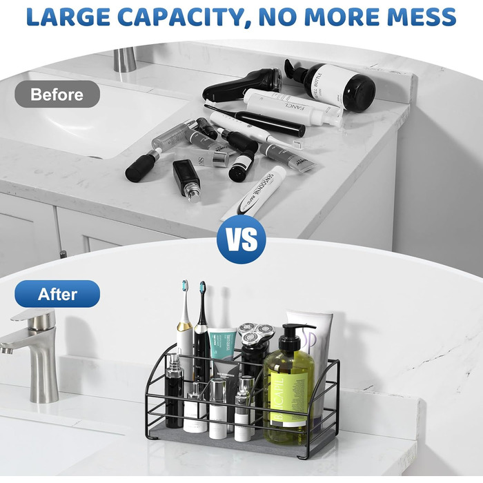 Тримач для зубних щіток Luxspire, електричний, з дренажними отворами, настінний, без свердління, для зубної пасти та насадок, 2 слоти (чорний)