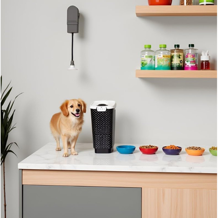 Контейнер для корму Rotho MyPet Cody, 10л з кришкою та клапаном, BPA-free, сірий/білий, 10л