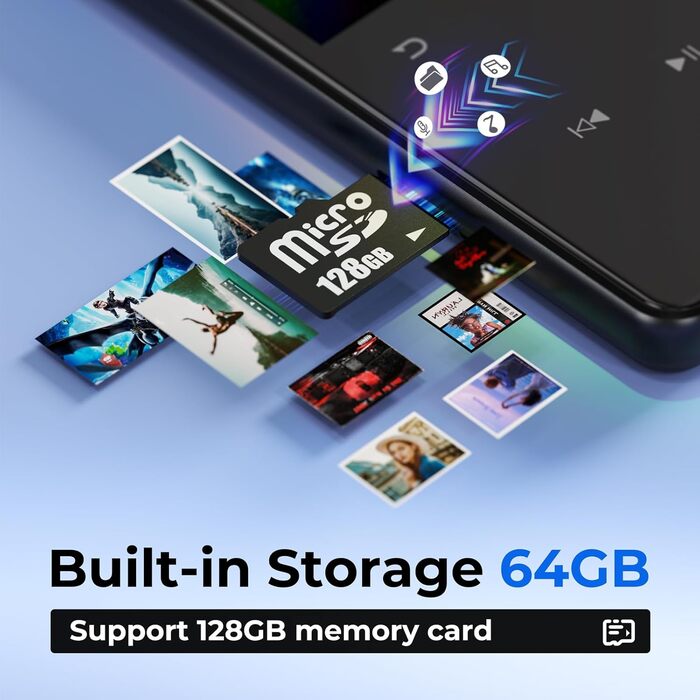 MP3 плеєр 64GB з Bluetooth 5.3 та екраном 2.4