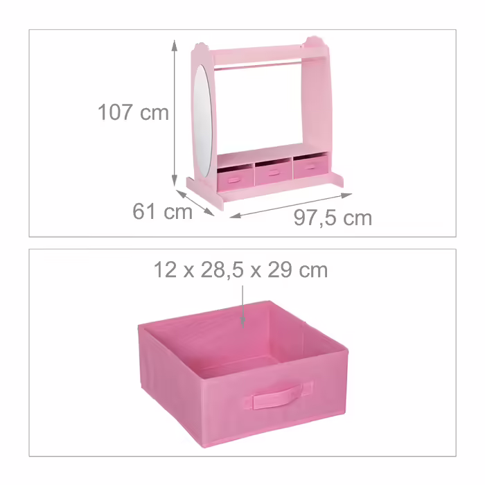 Relaxdays Children's Clothes Rack with Mirror