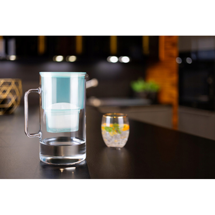 Скляний фільтр-кувшин Wessper D2 BOROSILICATE 3л, м'ятний + 7 фільтрів