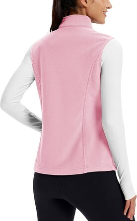 TACVASEN жіноча флісова жилетка Outdoor, тепла жилетка з капюшоном та кишенями на блискавці, спортивна жилетка для жінок (XXL, Рожевий)