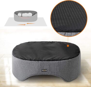 Feandrea Dog Bed, Dog Basket, Reversible Cushion, 73 x 60 x 27 cm, PGW031K01 (Gray, L 83 x W 63 x H 27 cm)