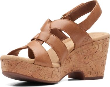 Босоніжки жіночі Clarks Giselle Beach з натуральної замші на танкетці, колір світло-коричневий, розмір 42.5 EU