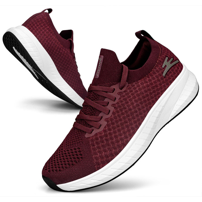 Жіночі спортивні кросівки для бігу та прогулянок. Легкі, дихаючі, стильні. Колір: бордовий, розмір EU 37