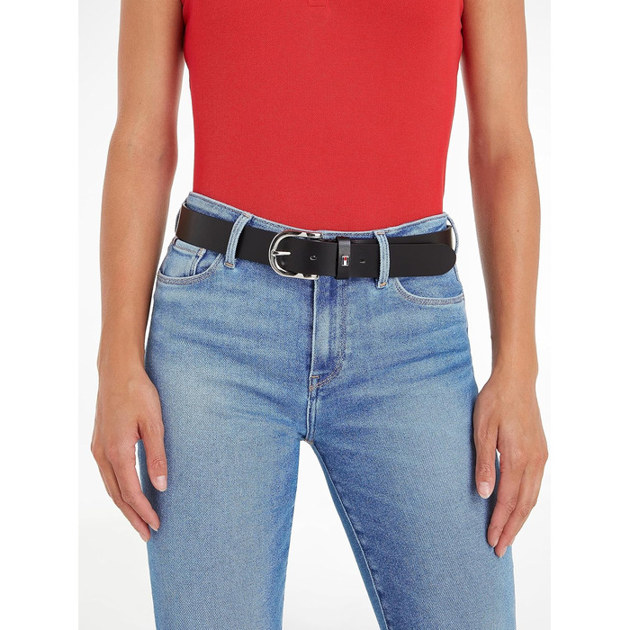 Жіночий шкіряний ремінь Tommy Hilfiger New Danny Belt, колір: Чорний (Masters Black)