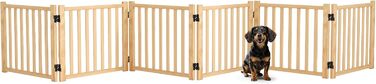 Дверцята для собак з дерева, розкладні, для кухні, коридору, вітальні, сходи. Захисний бар'єр для маленьких та середніх собак, дерев'яного кольору, 2P 58 см.