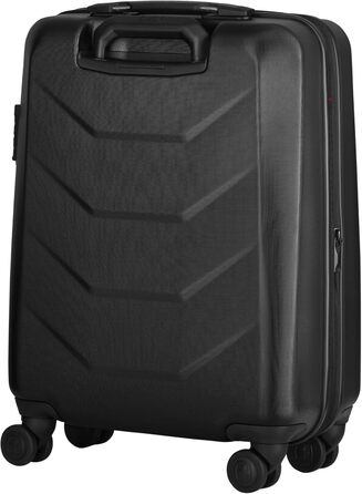 WENGER Pryo Hard Shell Suitcase with 4 Wheels, Trolley, Medium Size, 59 (67) L, Security Lock, for Men, Travel Vacation, 612537 (Black, Carry-On)