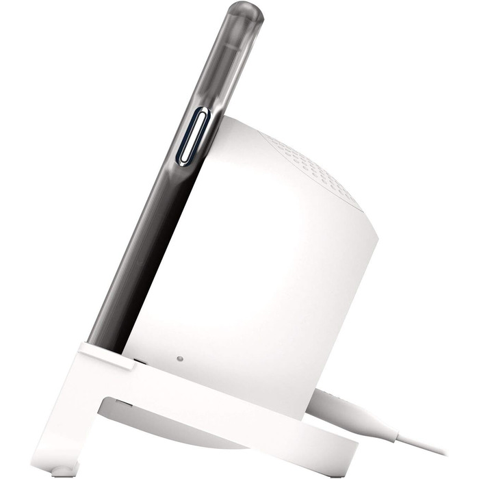Belkin SoundForm Charge: Bluetooth-динамік з бездротовою зарядкою, інтегрований зарядний пристрій, для прослуховування музики та відео, білий