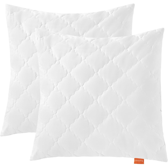 Sleepling Pillow, Bamboo 80 x 80 cm, Cover 100% Cotton quilted with 100% Viscose (Bamboo Fiber), 350 gr. Fill Weight, Ökotex certified, Washable, White