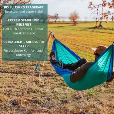 Гамак Amazonas Ultra-Light Adventure Coyote Kingsize - надлегкий, 275x140 см, до 150 кг, зелений (Ice-blue)