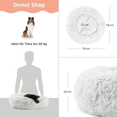 Круглий лежак для тварин Best Friends by Sheri Calming Donut - заспокійливий, машинне прання, сірий, 76x76 см, розмір M
