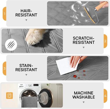 Водонепроникний килимок для собак Luciphia 76x178 см (світло-сірий) з протиковзкими точками для захисту дивану, ліжка та авто