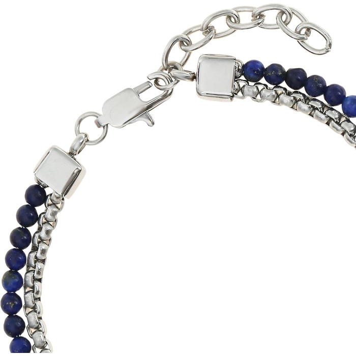 Чоловічий браслет Nami з перлами в срібному та бірюзовому кольорах. Водостійкий браслет, 18+4 см, подарунок для чоловіків (блакитний)