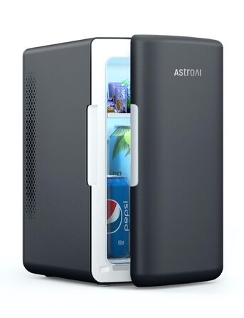 AstroAI Міні холодильник 6 літрів з охолодженням та нагріванням, 12V/220V, для авто, офісу, гуртожитку, чорний
