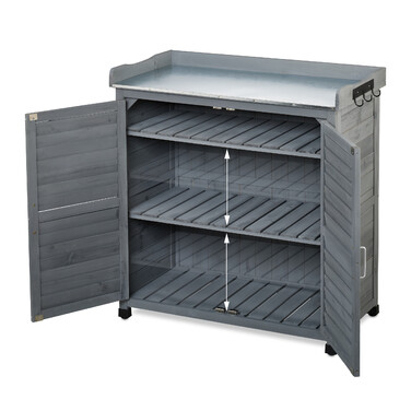 Relaxdays Plant Stand with Underneath Cabinet