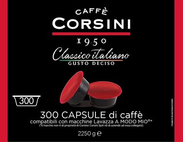 Кава в капсулах Caffè Corsini Classico Italiano, сумісні з Lavazza a Modo Mio, 300 шт по 7,5 г