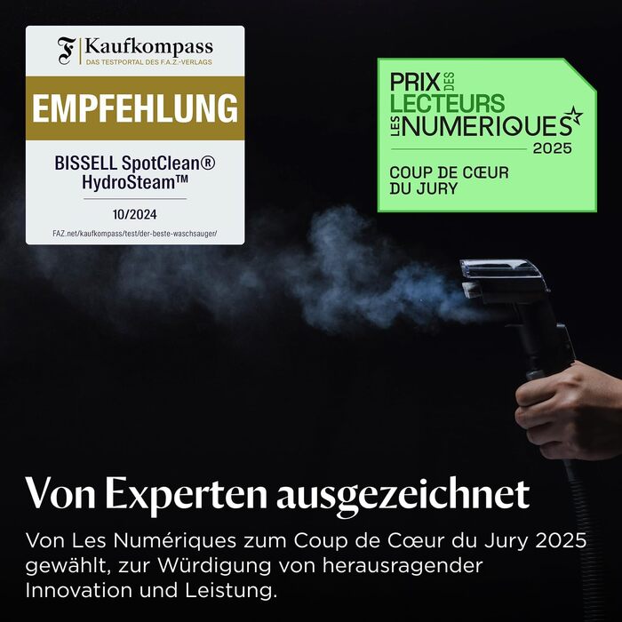 БІССЕЛ SpotClean HydroSteam: пароочисник для килимів та м'яких меблів, потужний 1000W, 3689N (новинка)