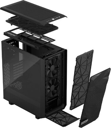 Корпус для комп'ютера Fractal Design Meshify 2 Compact Black ATX Mid Tower (Black TG Light Tint), високий повітряний потік