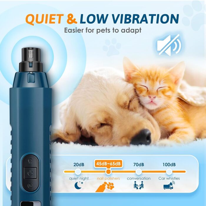 Шліфувальник та ножиці для обрізання кігтів собак, 5-ступеневий шліфувальник для собак з 2 LED-підсвітками. Підходить для великих, середніх та маленьких собак та котів