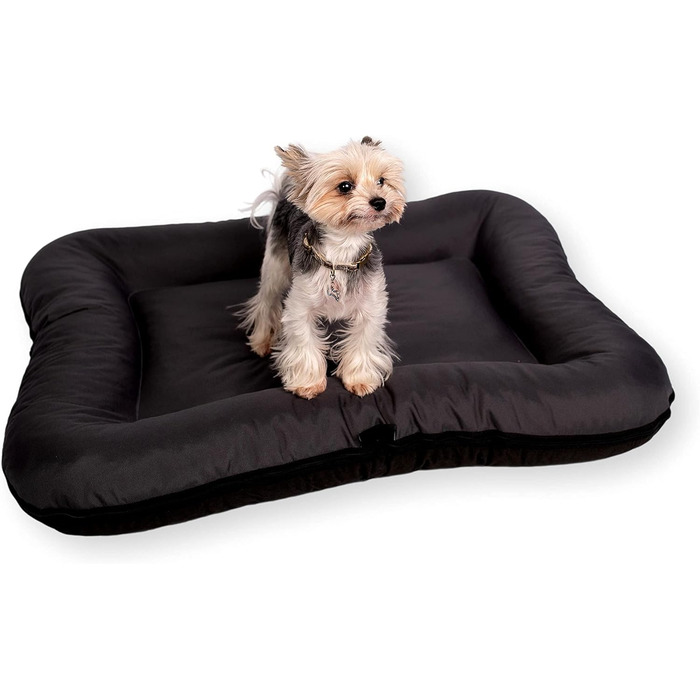 Ліжко для собак середніх порід 4L Textil KLEO, 90x70 см, водонепроникне, знімний чохол, темно-зелене