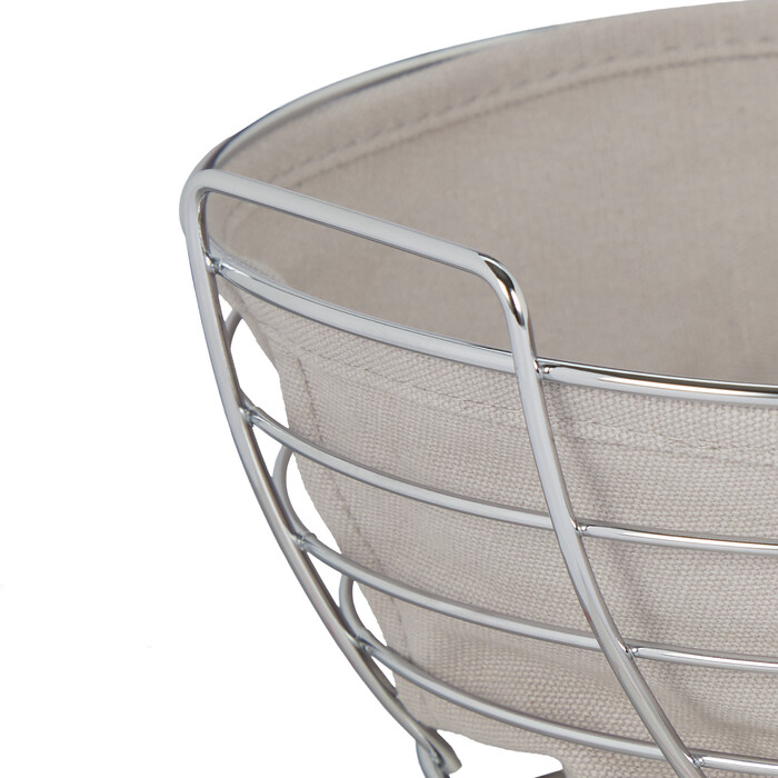 Relaxdays Round Bread Basket, Metal with Fabric Insert