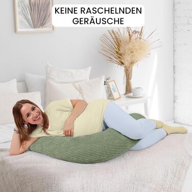 Подушка для годування Amilian Stillkissen XXL 170 см - для сну на боці, вагітності та годування - подушка для сну з наповнювачем та знімним чохлом (Blattpoesie)