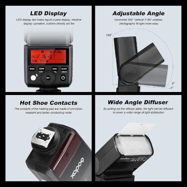 Godox TT350N спалах для Nikon з радіосинхронізацією 2.4G, TTL, HSS, 2500mAh, швидка перезарядка