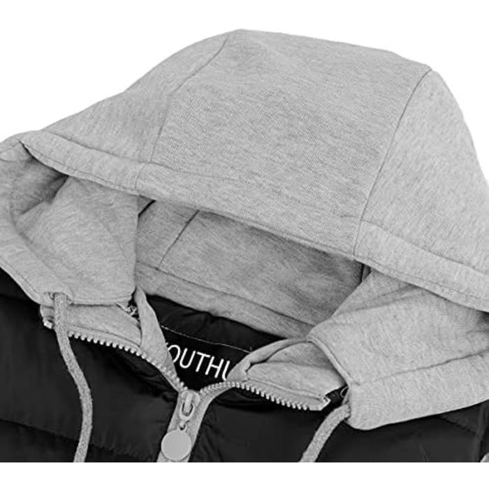 Жіноча степна жилетка YOUTHUP з капюшоном, легка зимова жилетка, безрукавка для активного відпочинку та повсякденного носіння, чорна