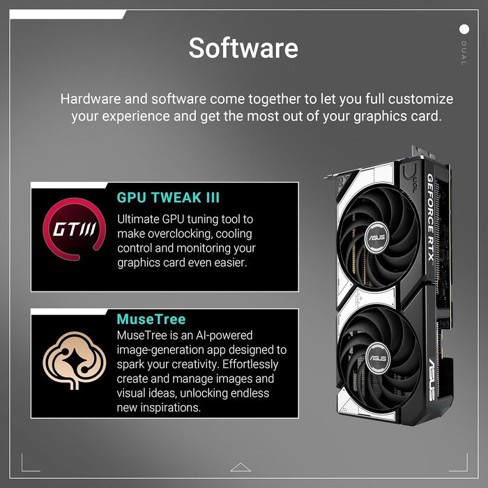 Ігрова відеокарта ASUS Prime GeForce RTX 5070 12GB GDDR7 OC Edition Dual, чорна
