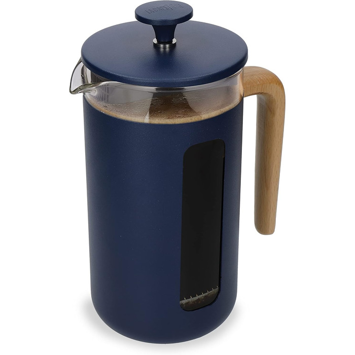 Френч-прес La Cafetière Pisa 1 л, боросилікатне скло, нержавіюча сталь, для меленої кави та чаю, синій