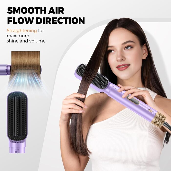 Фен-щітка Pro Airstyler 5 в 1: 1000W, іонізація, 30мм насадка для локонів, сушка, укладка, випрямлення. Violet