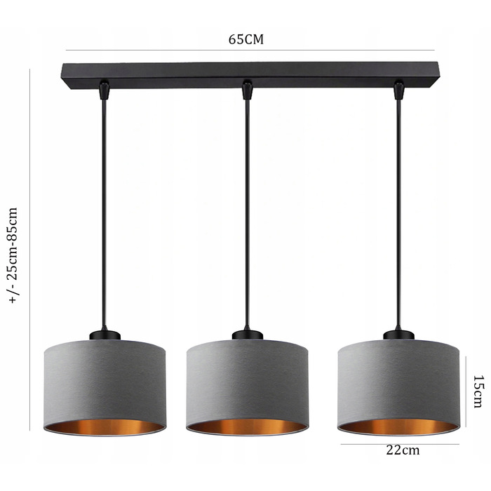 Підвісна люстра Adex WISZĄCE на 3 лампи, цоколь E27