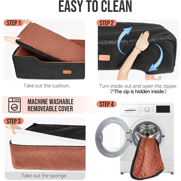 Автомобільний лежак для собак великих порід (до 45 кг), чорний/коричневий, з двома страхувальними ременями