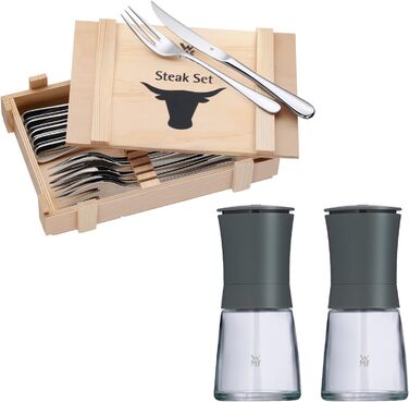 Набір млинок для солі та перцю WMF Trend 2 шт., сірий, з керамічним жорном, для спецій, придатний для миття в посудомийній машині