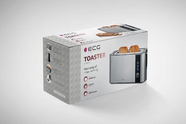 Тостер ECG ST 10630 SS з нержавіючої сталі, чорно-срібний