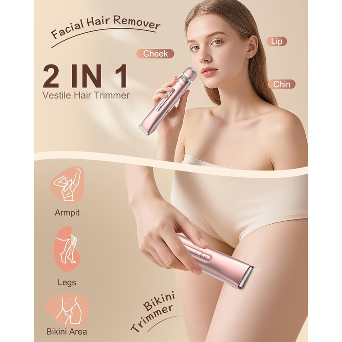 Електричний жіночий епілятор 2 в 1 з тримером, silky splash, Rose Gold, IPX7, з керамічними лезами
