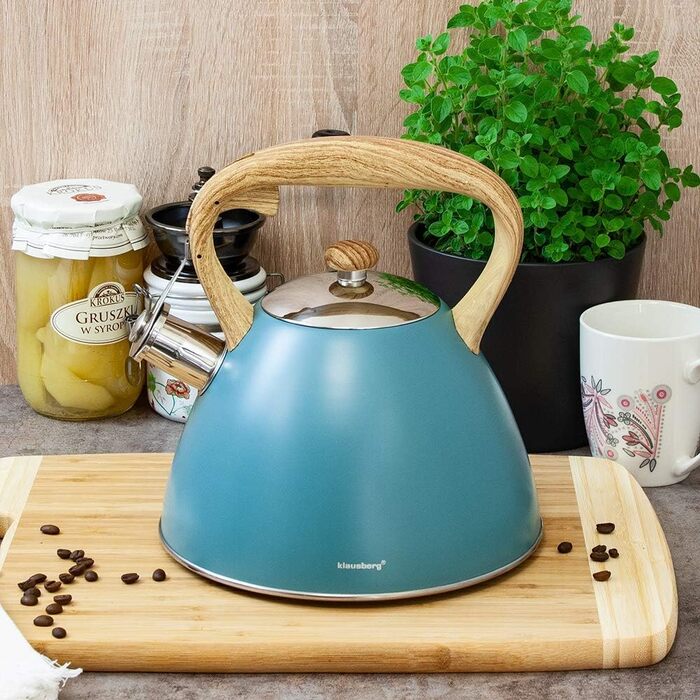 Свисток-чайник з нержавіючої сталі, 3 л, для індукційних, газових та електричних плит (Blue)