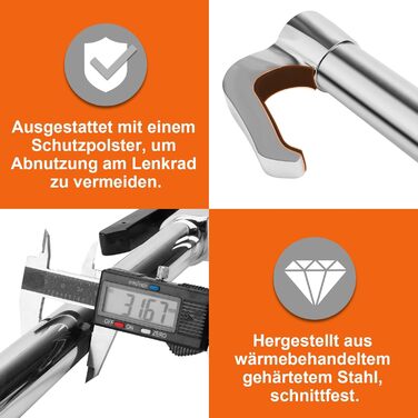 Tevlaphee універсальний замок на кермо, педаль гальма та зчеплення для авто, вантажівки, фургона, SUV, важких автомобілів, протиугінний пристрій з 3 ключами