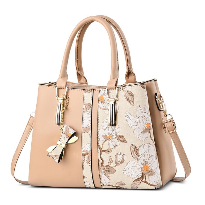 Стильна жіноча сумка-шопер на плече та ручках, PU шкіра, оливкова (Khaki) для роботи, подорожей, школи