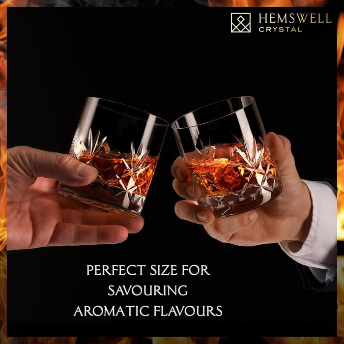 Набір склянок для віскі Glenrigg 2 шт., 310 мл – склянки-тумблери з кришталю без свинцю, з важким дном, ручна обробка, подарункова коробка