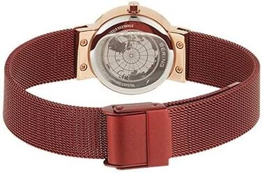 Годинник Bering для жінок на кварцовому механізмі | Сріблястий годинник на зап'ястя з нержавіючої сталі 26 мм | Браслет Міланська петля | Сапфірове скло | 5 ATM | 10126 (10126-363)