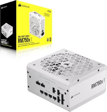 Блок живлення Corsair RM1000x Shift 1000W, ATX 3.1 & PCIe 5.1, 80 Plus Gold, повністю модульний, бічні роз'єми, білий